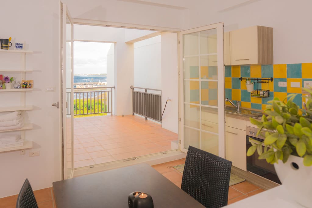 kitchen and large terrace
