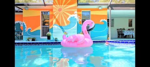 RetroRiverHouse FreeHeatedPoolSpa BGardens USF 4/2