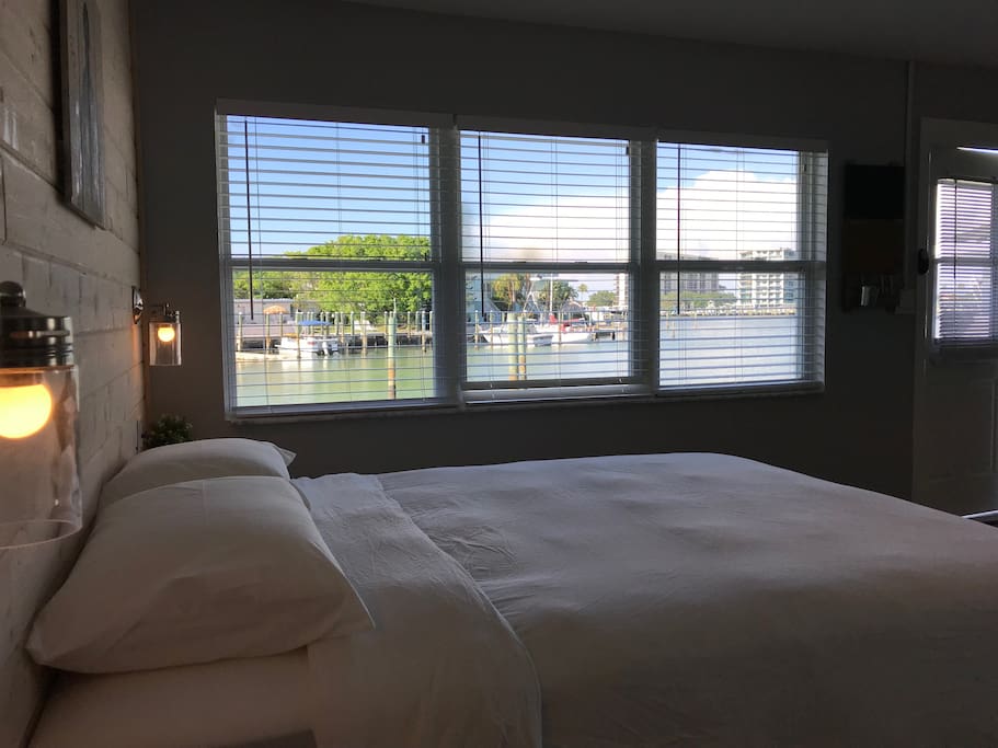 Bed with water view