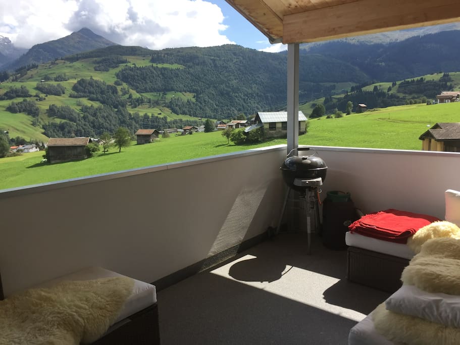 The spacious cozy balcony