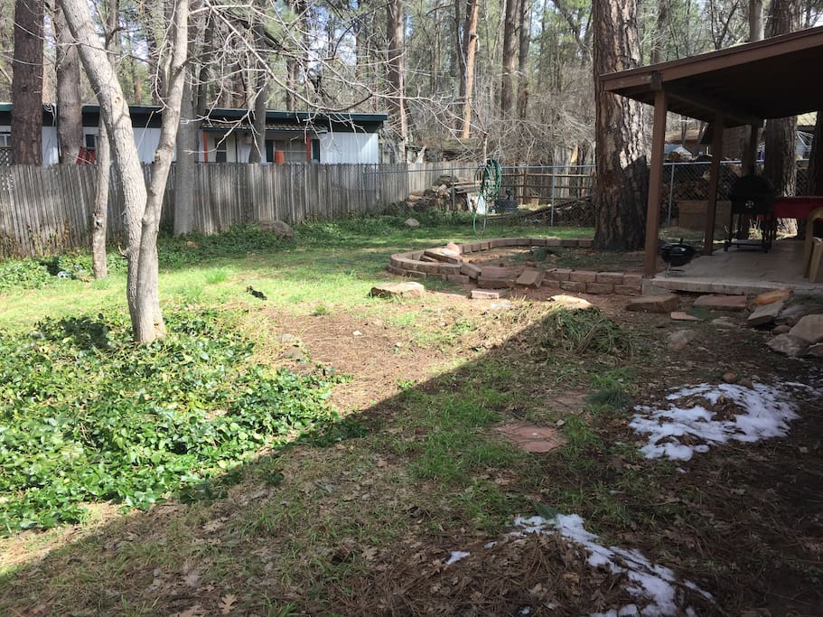 Fenced backyard