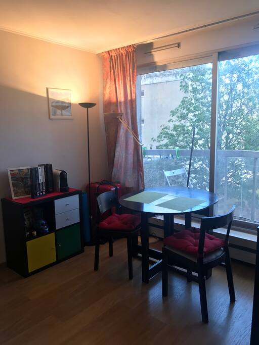 Dining table and coffee maker