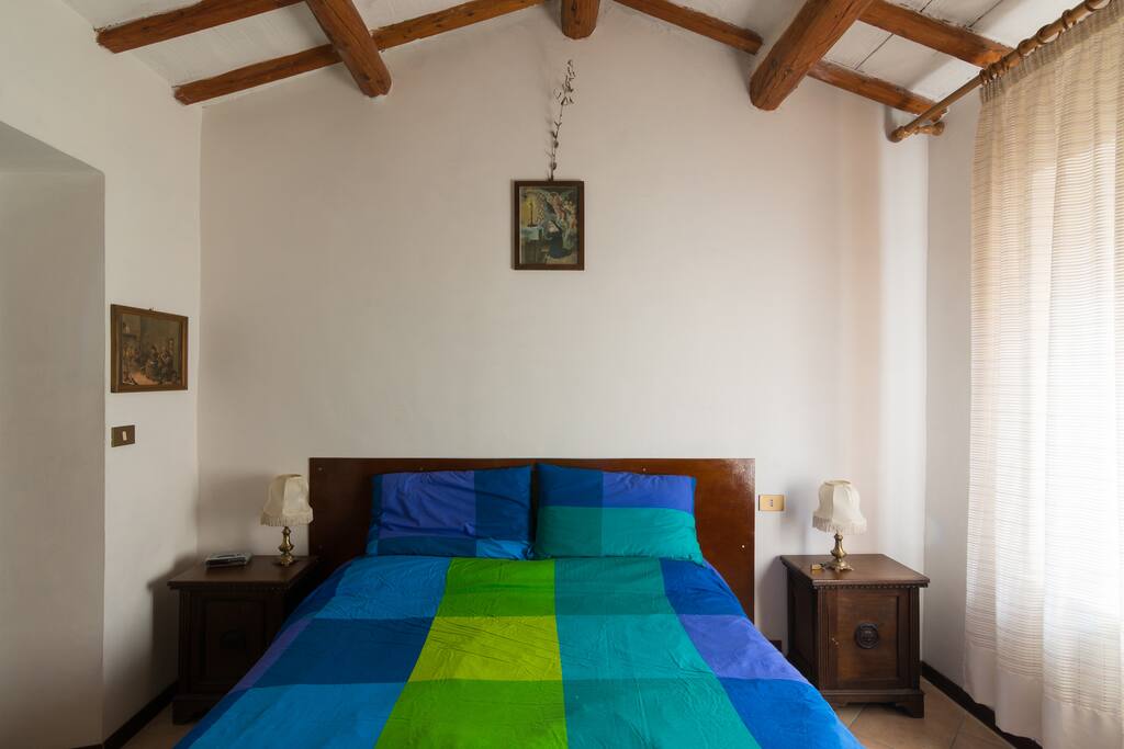 Queen bed with private bath.