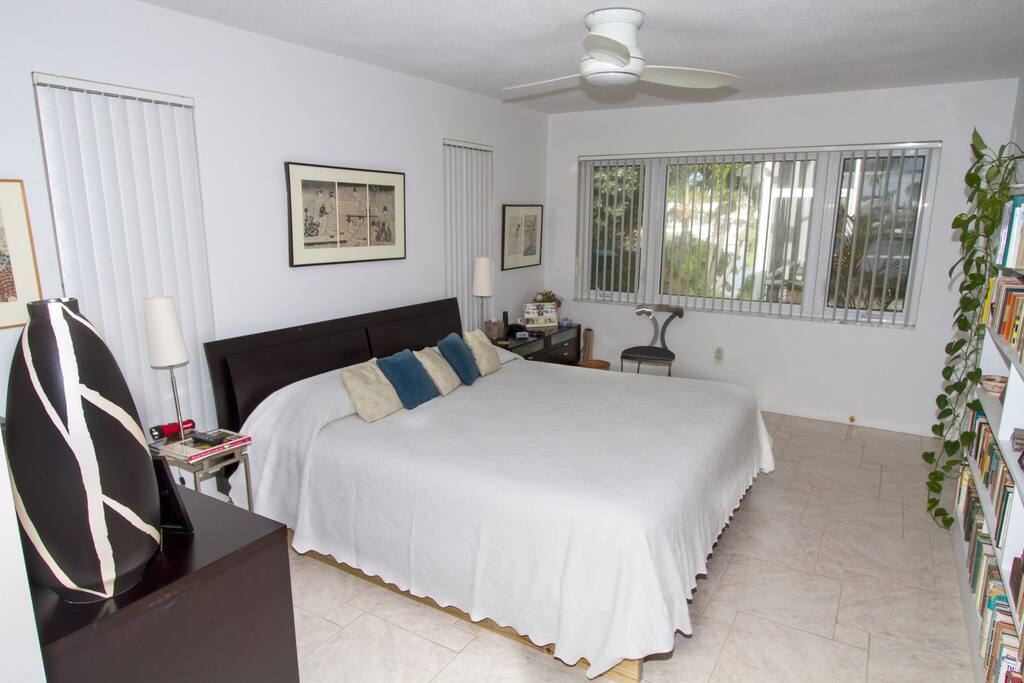 Master suite with views onto water