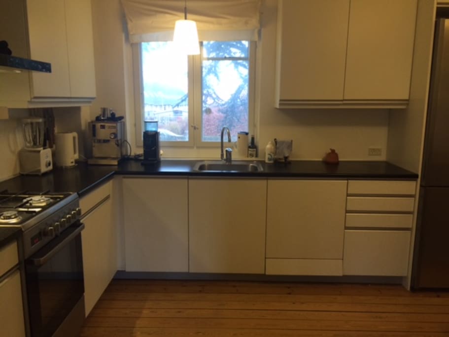 Roomy kitchen.