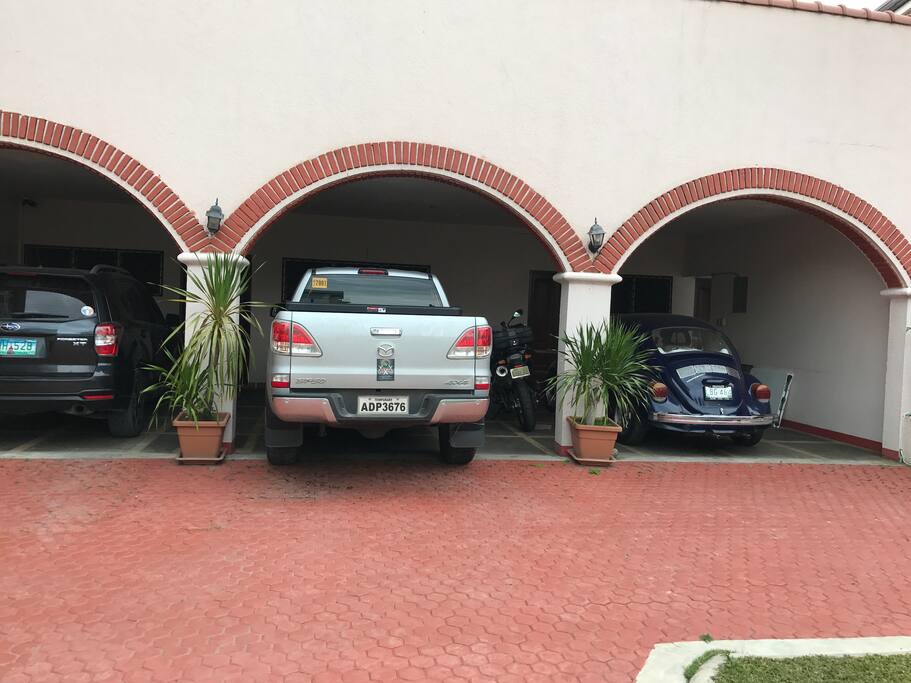 Garage outside guest room