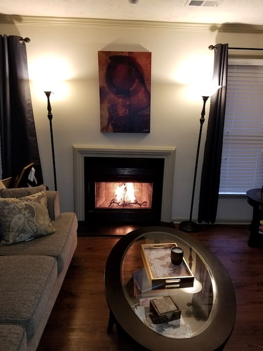 Living room with gas fireplace