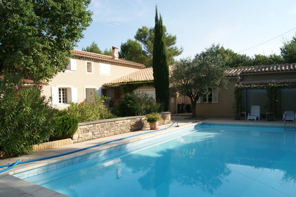 The villa from the pool