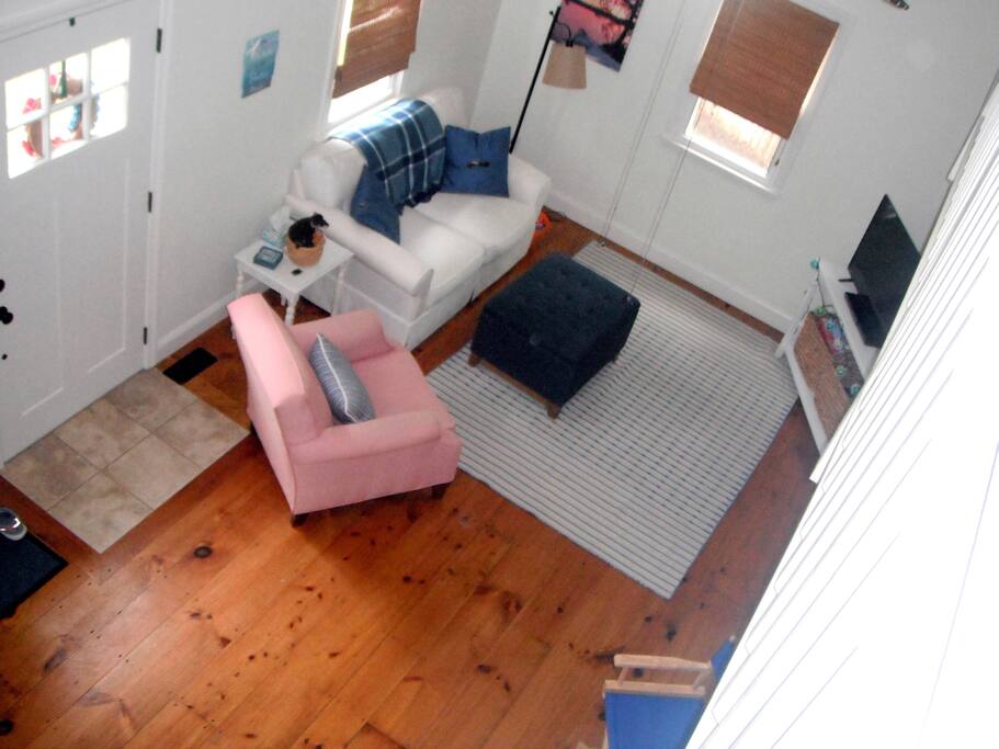 View of living room from above