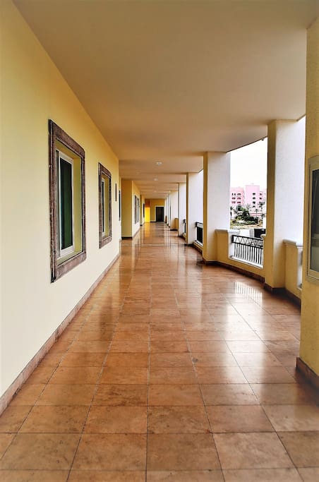 Entry balcony to all units on our floor.