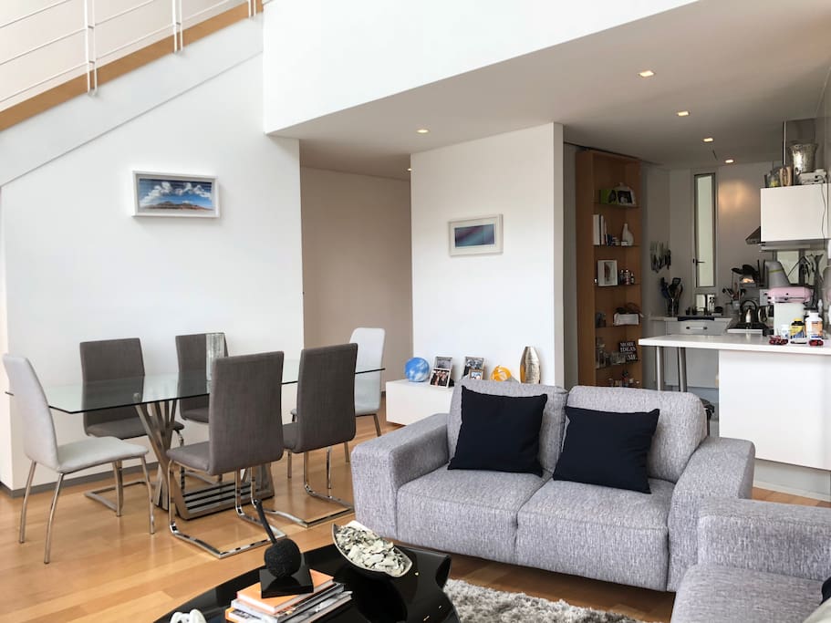 Dining / Living Room w Open Concept Kitchen