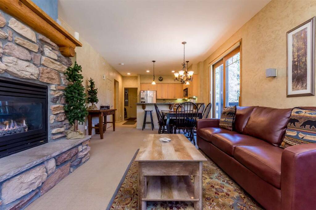 Comfortable living room with fireplace