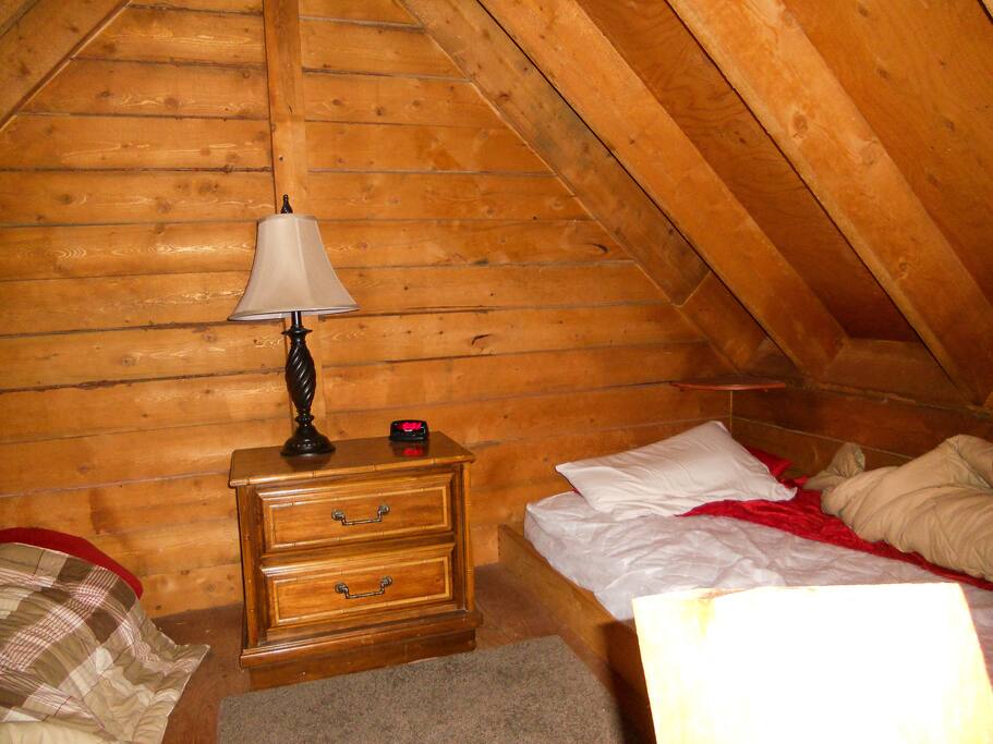 A loft bedroom.