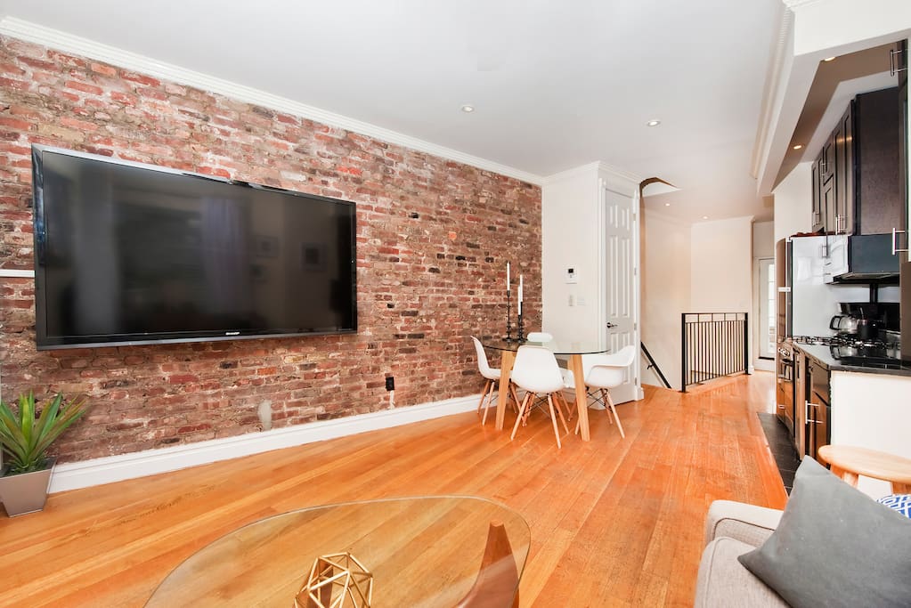Welcome to your chic West Village apartment. Exposed brick, designer furniture, 80 inch Sharp Smart LED TV with Apple TV. Most importantly - an unbeatable location.
