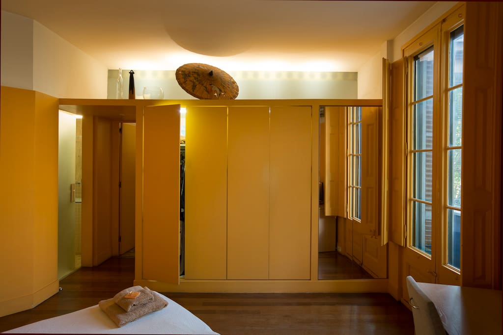 Closet and private balcony