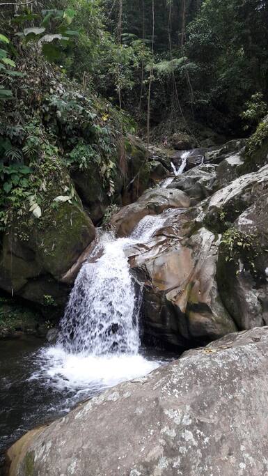 Waterfall at Borneo Height. We will go there by car about 20minutes drive from Annah Rais.