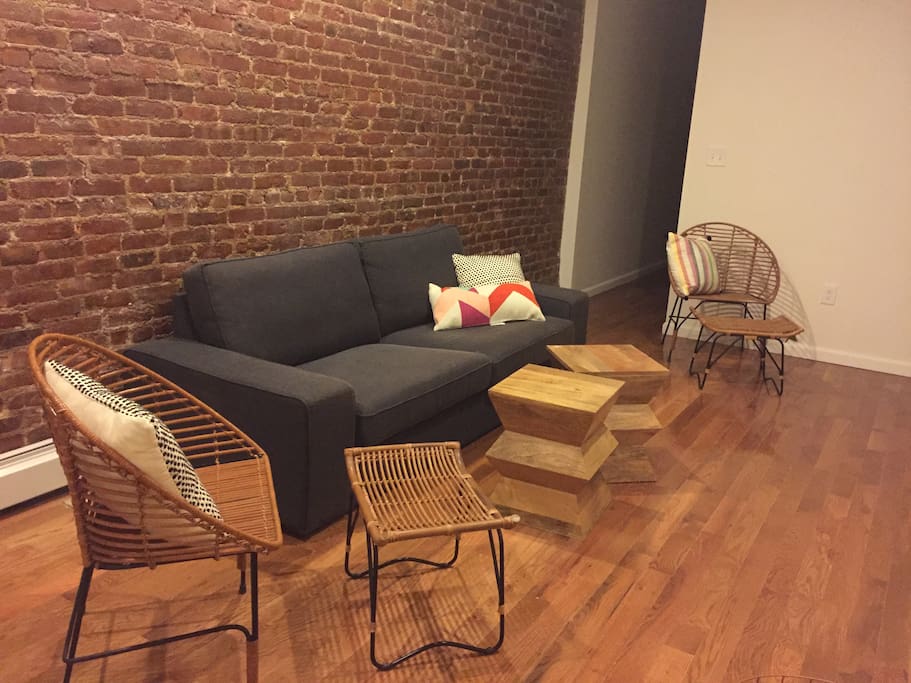 The living room with high ceiling