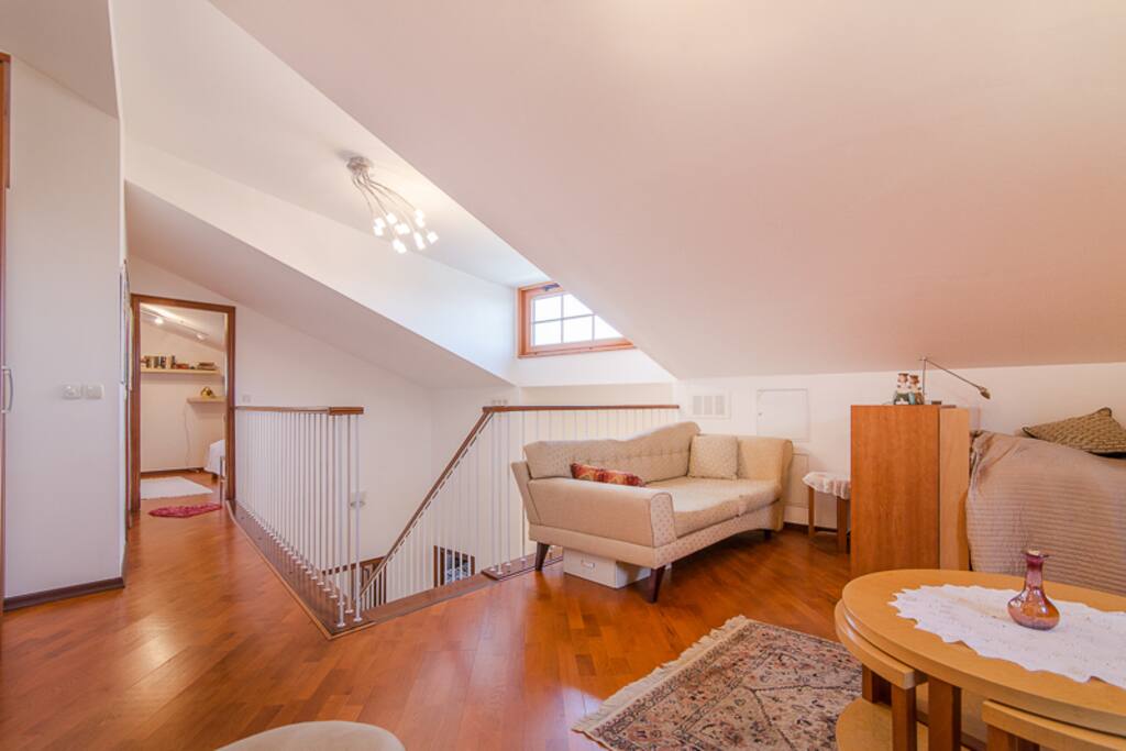 Mezzanine, view towards the bedroom