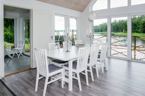 Sea side cottage with a private dock