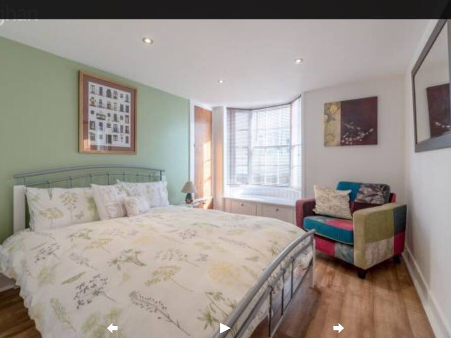 This is our “green room” through the window you can see the sea!