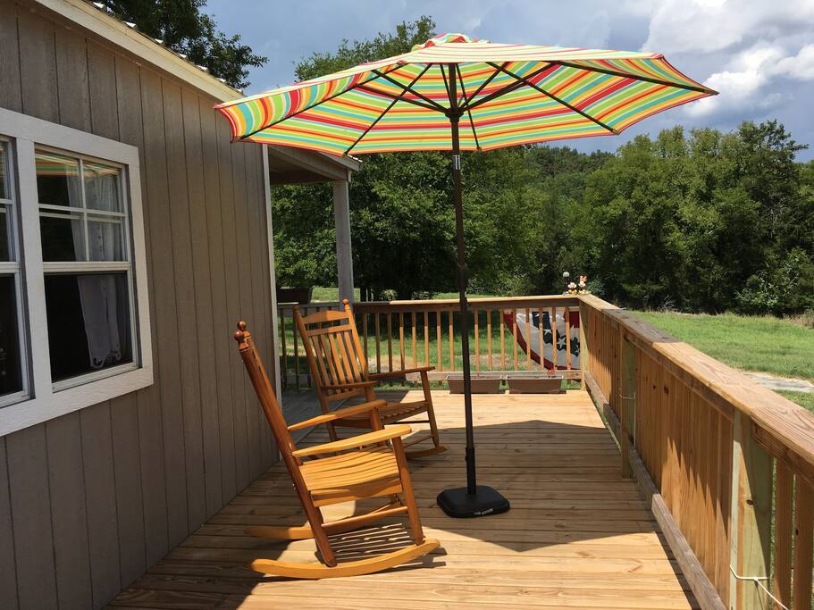 porch with rocking chairs to enjoy the view and the wildlife