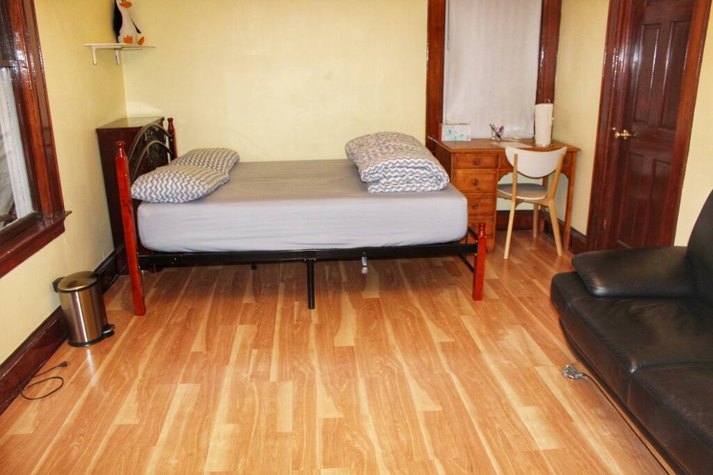 Space room with wood floor