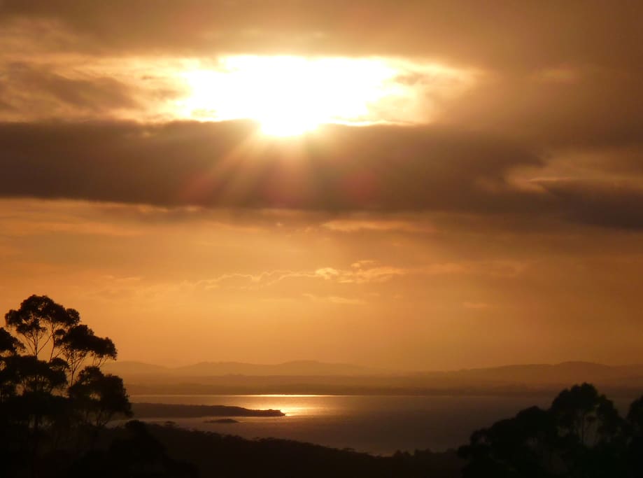 Sunrise over Wilson Inlet from veranda