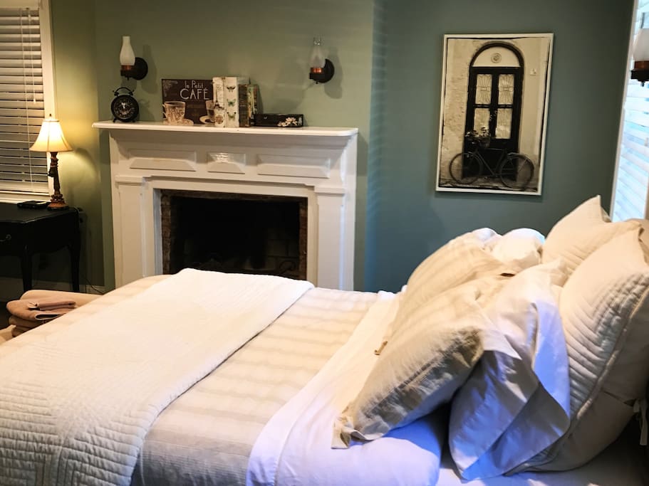 Sink into the beautiful linens after a long day of exploring Savannah!