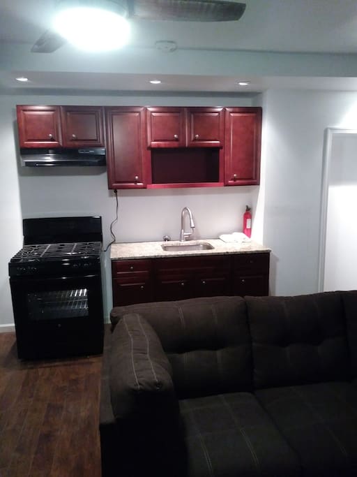 private kitchen Cherry cabinets Granite tops