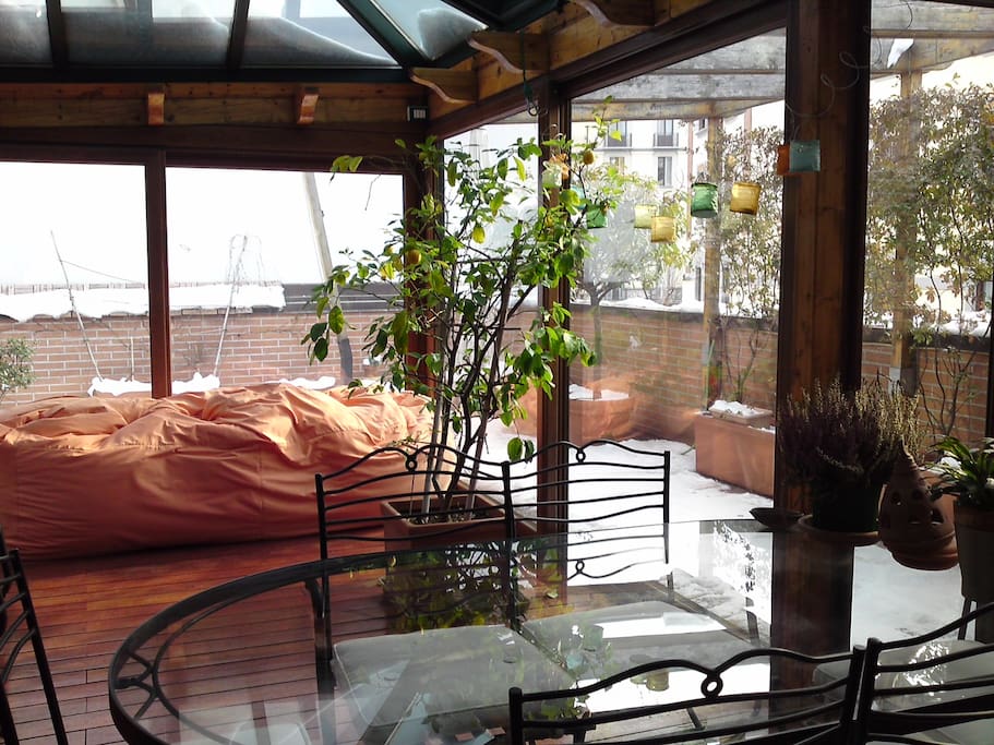 La veranda della Terrazza in inverno