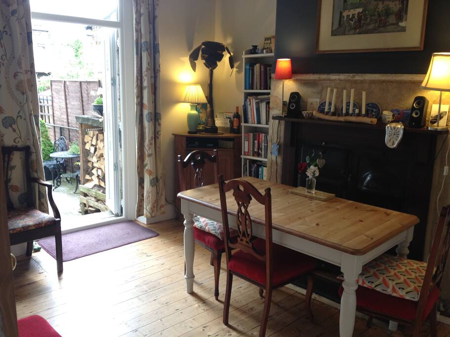 Dining room with double doors to garden