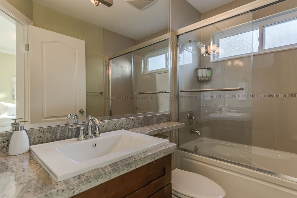 This is your private bathroom. Yes, yours. No, you don't have to share. Unless you brought the other person with you, that is.