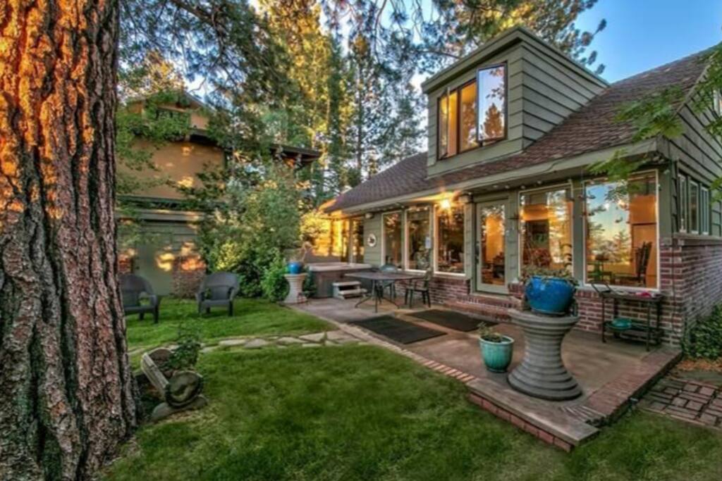 Back Yard with Hot Tub