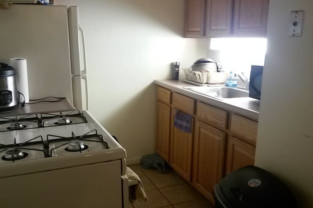 the Kitchen is free to use but don't use our food please.