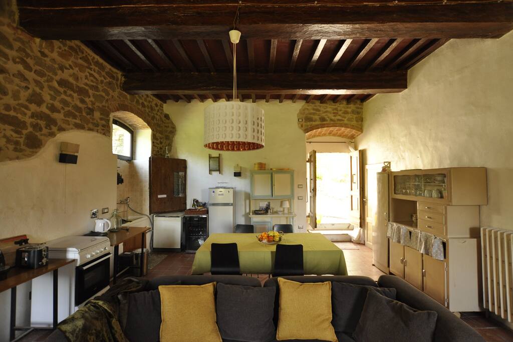 kitchen and the living room : a very comfortable and cosy place to have rest