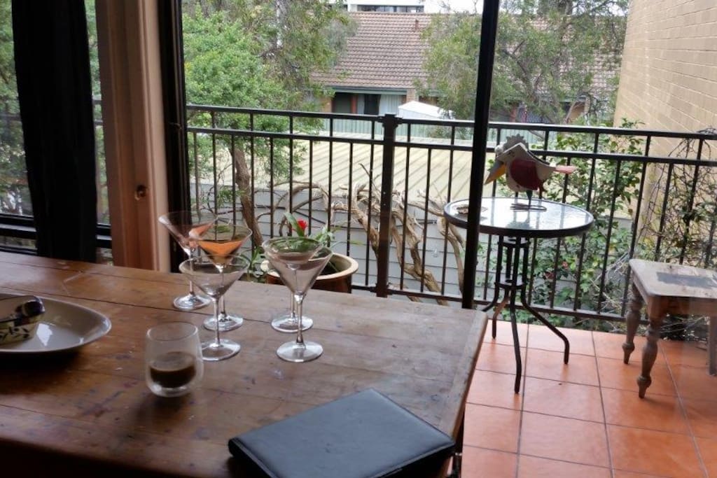 View onto the balcony