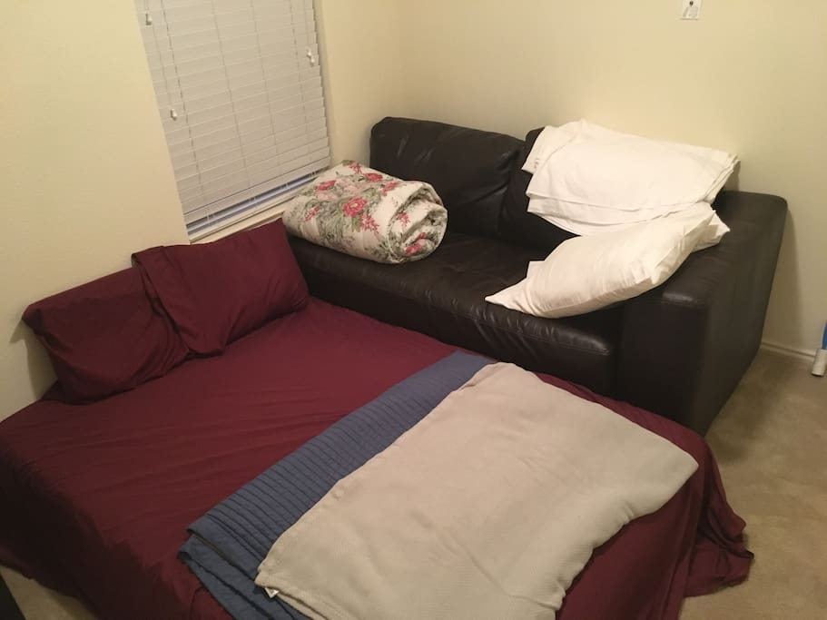 Air mattress taken out, full size mattress in
