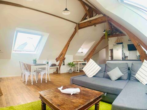 75 m2🐋🌊⚓️ loft refurbished 2 steps from the sea⚓️🌊🐳