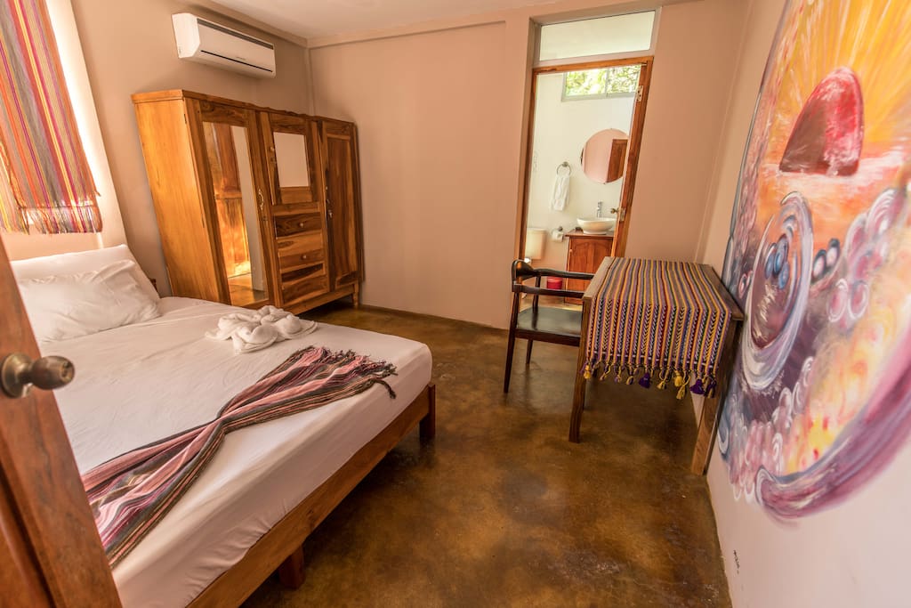 King size bed and AC