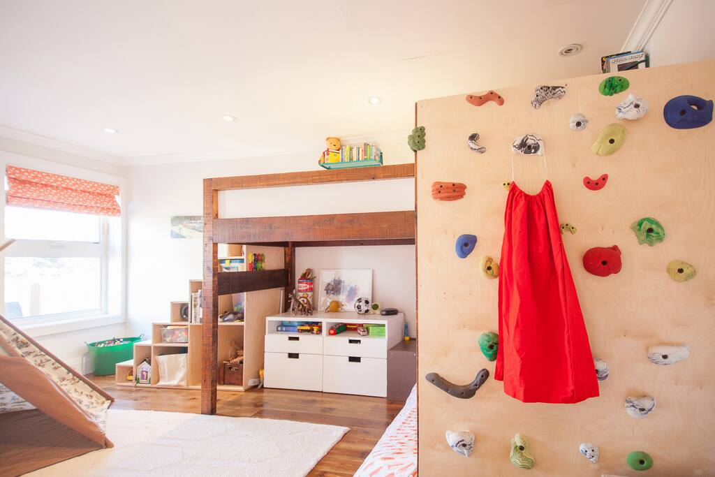 Your kids can test their climbing skills on the climbing wall