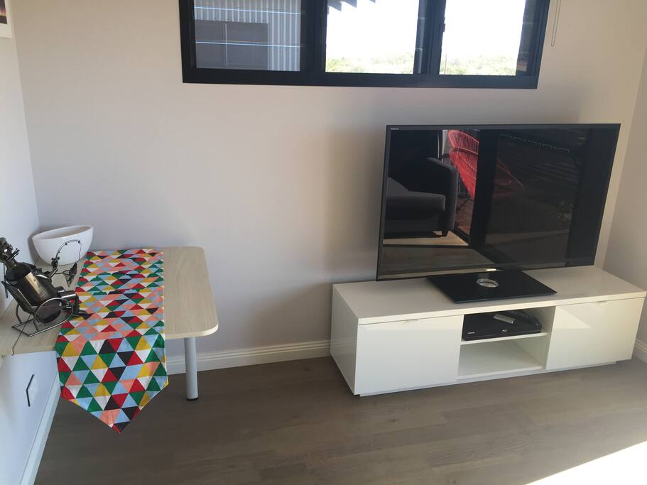 Dining area with 50" TV and DVD player
