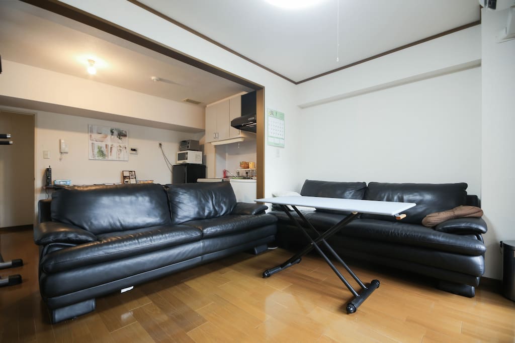 Living room area. I sometimes teach private English lessons here. You can hang out here to relax any other time.