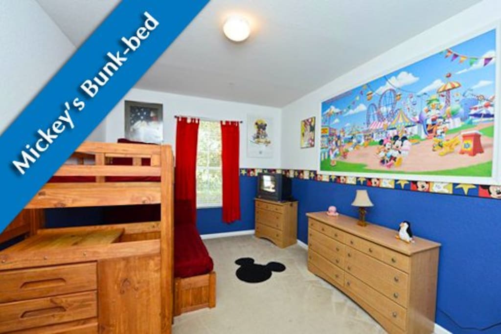 Sturdy Bunk beds in the Disney Themed Bedroom