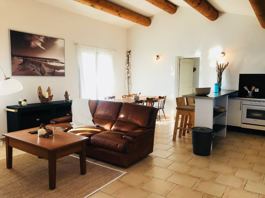 Salon avec canapé convertible (2 couchages)