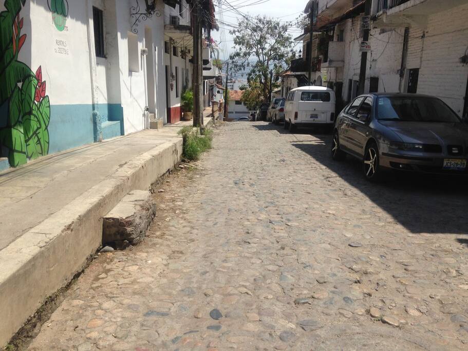 Our street. We are next door to Hacienda San Angel