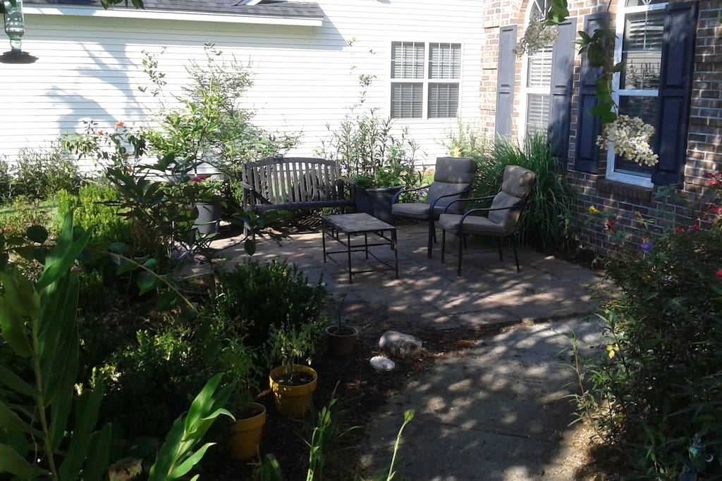 Front patio perfect for coffee conversations