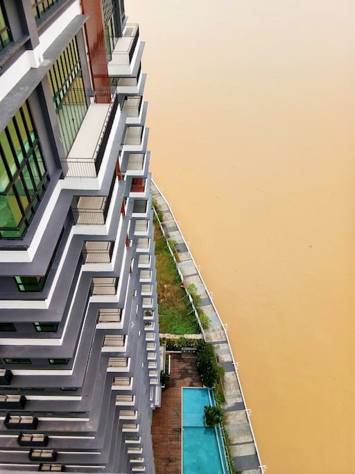 Bird view from highgest level of Waterfront Residence.