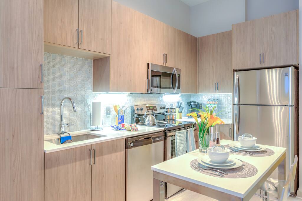 Fully stocked kitchen
