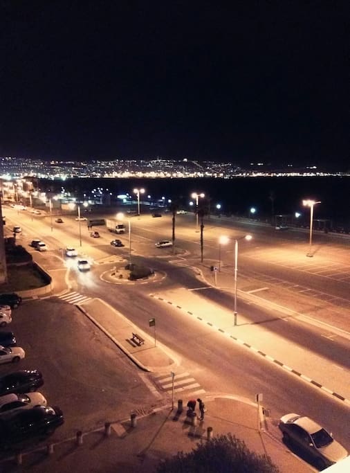 View from the window at night. Haifa