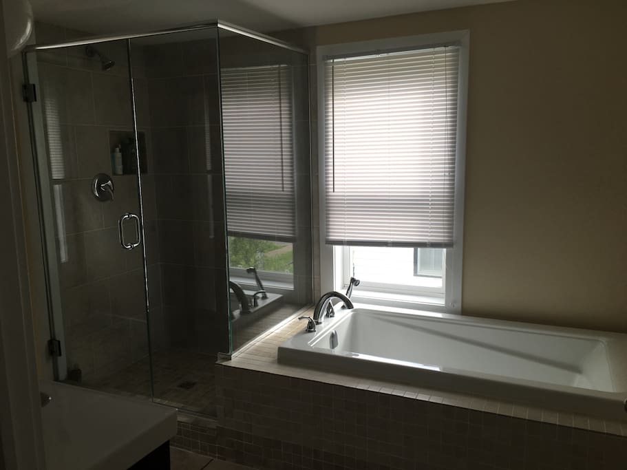 Soaking tub with natural light
